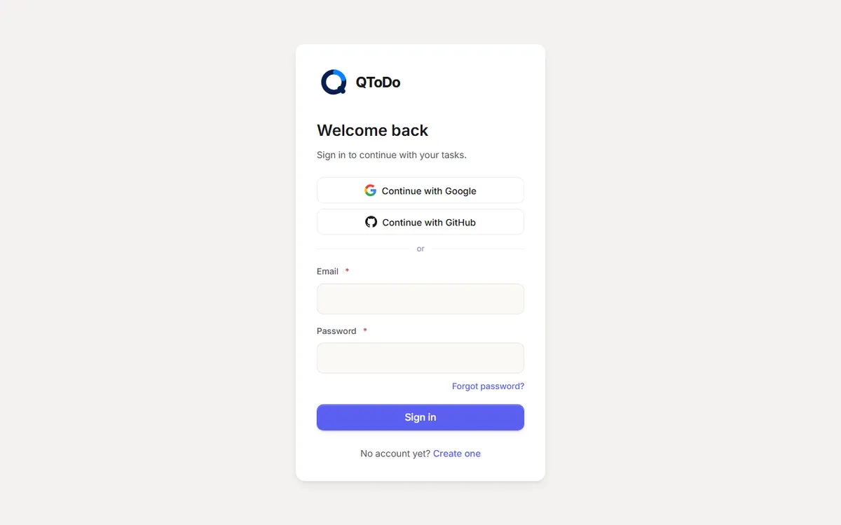QToDo 任务管理应用登录界面